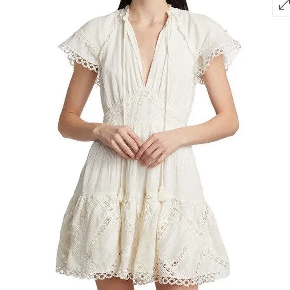 HEMANT & NANDITA Dresses & Skirts - HEMANT & NANDITA embroidered cotton Lace Mini Dress
